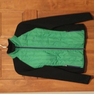 Ralph Lauren woman's size M designer half quilted/half cotton full zip jacket
